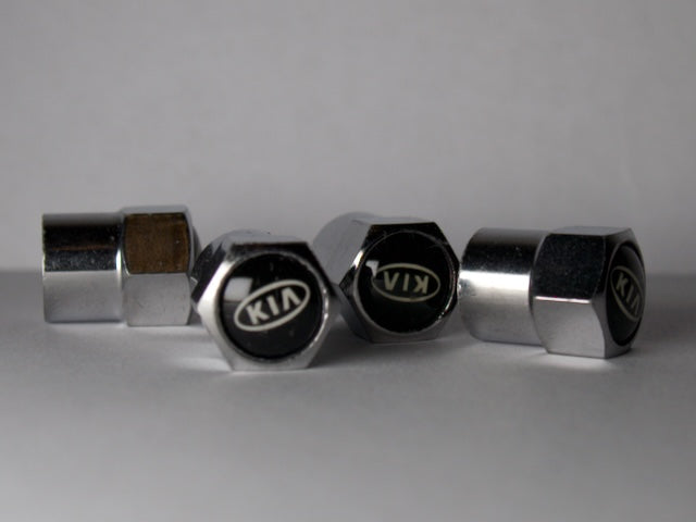 Kia (Original) Style Tyre Valve Cap - Nut Style (Set of 4)