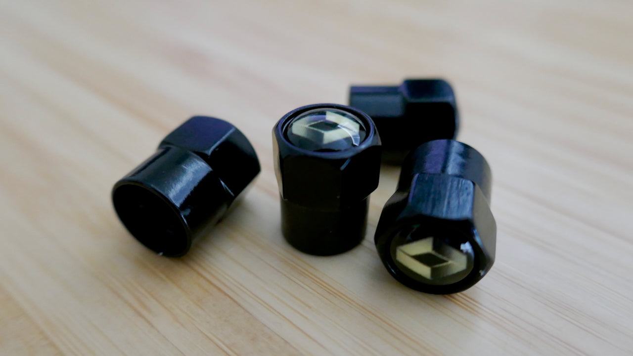 Renault Style Tyre Valve Cap - Nut Style (Set of 4)