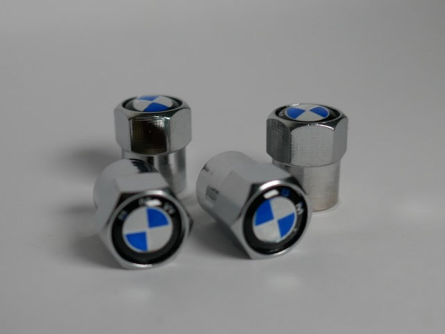 BMW Style Tyre Valve Cap - Nut Style (Set of 4)
