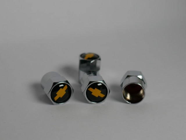 Chevrolet Style Tyre Valve Cap - Nut Style (Set of 4)