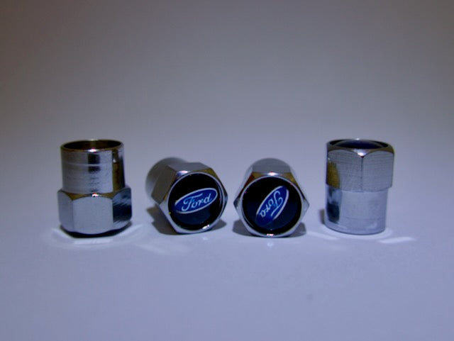 Ford Style Tyre Valve Cap - Nut Style (Set of 4)