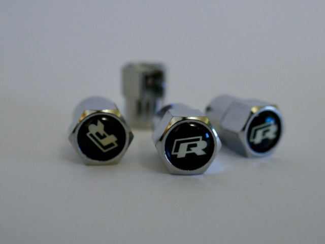 VW "R" Style Tyre Valve Cap - Nut Style (Set of 4)