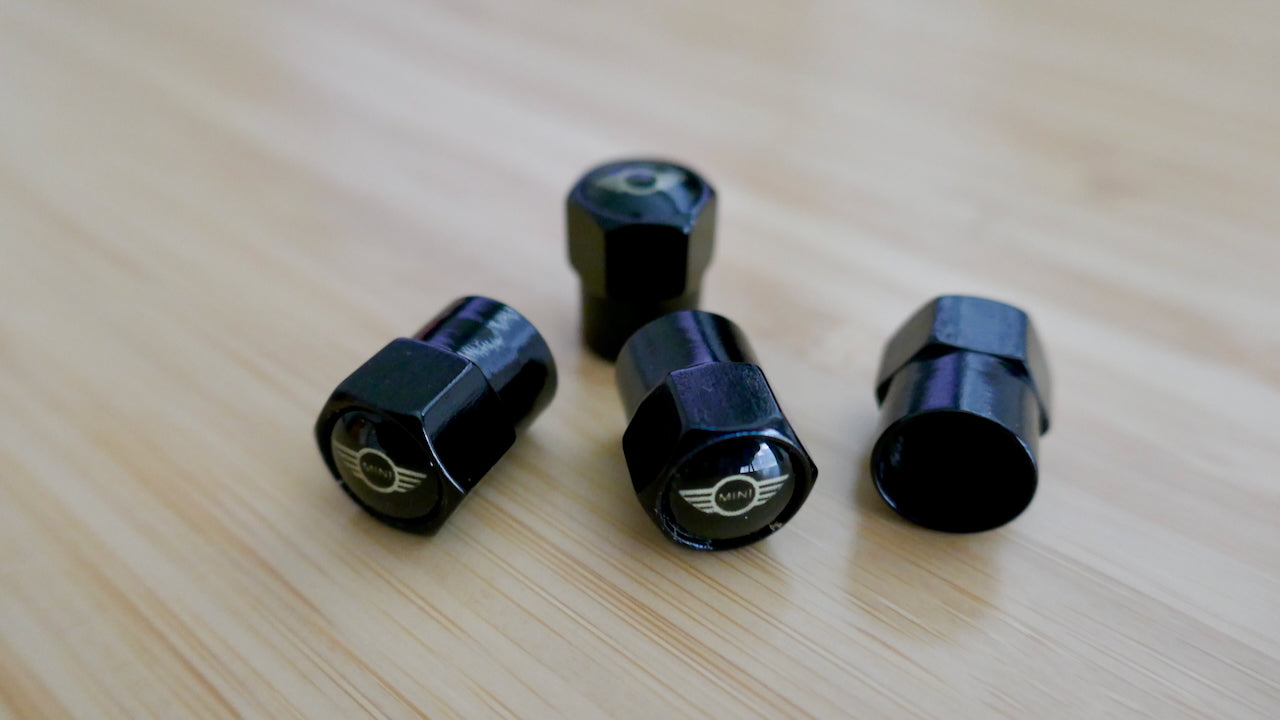 Mini Style Tyre Valve Cap - Nut Style (Set of 4)