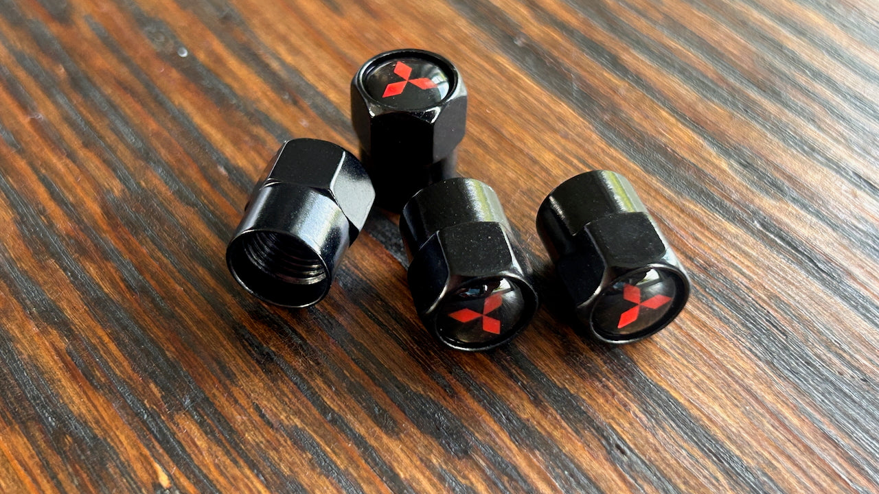 Mitsubishi Style Tyre Valve Cap - Nut Style (Set of 4)
