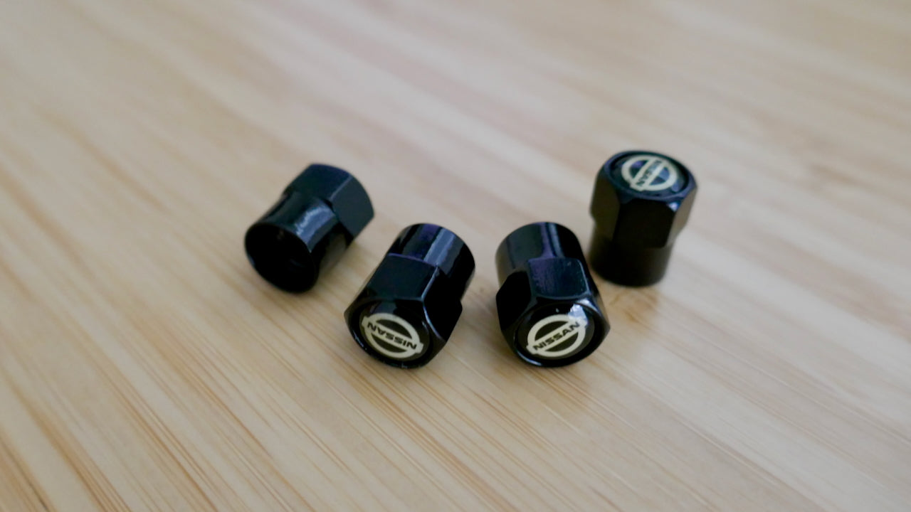 Nissan Style Tyre Valve Cap - Nut Style (Set of 4)