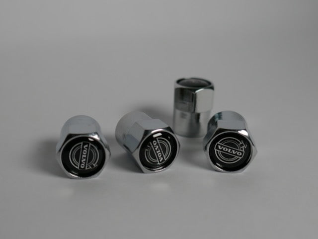 Volvo Style Tyre Valve Cap - Nut Style (Set of 4)