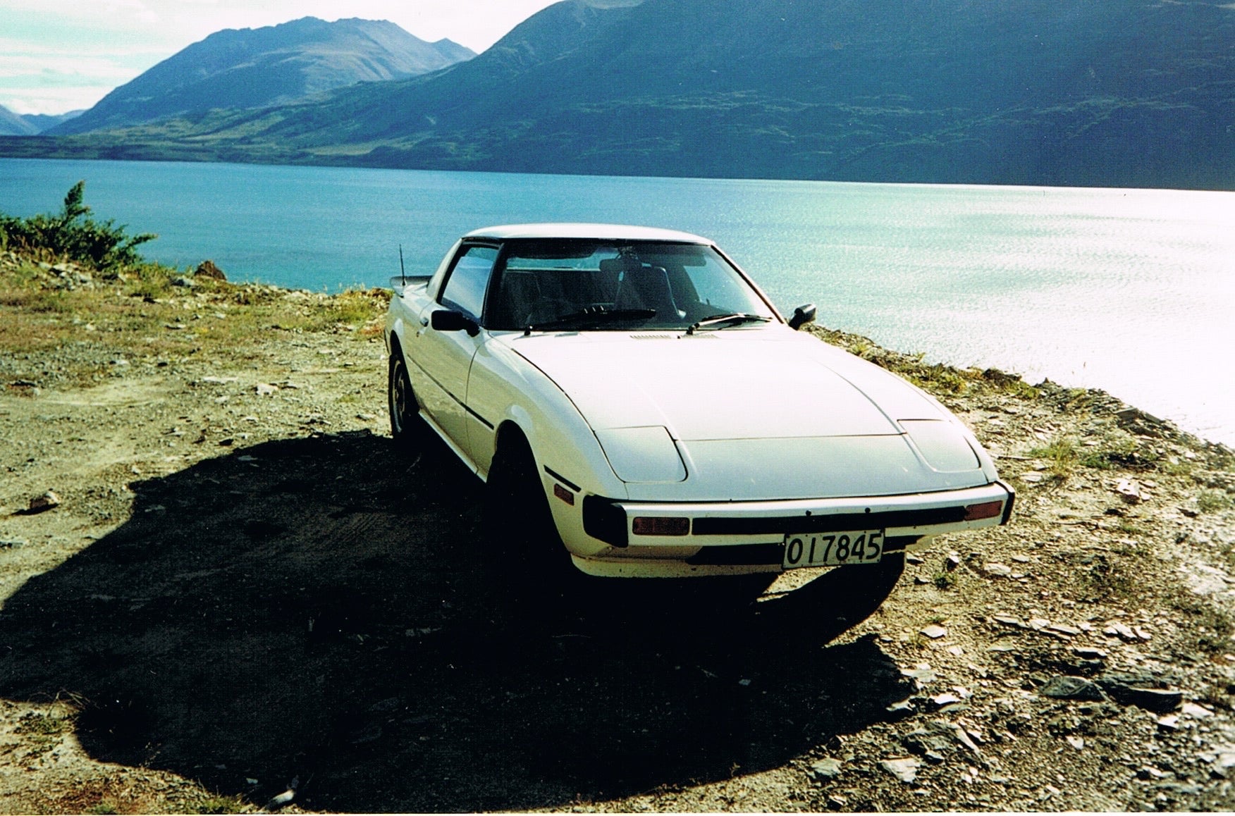 Mike's Mazda RX-7 above the lake